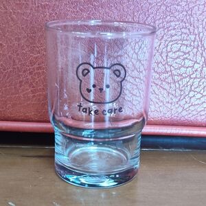 Cute Bear Glass with Brown Print - Take Care